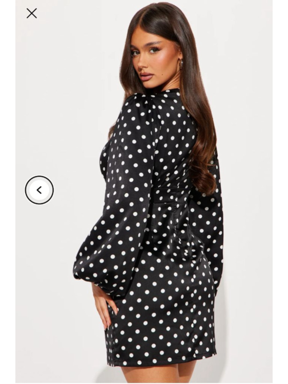 Fashion Nova Celeste Polka Dot Satin Mini Dress. XS - Picture 2 of 11